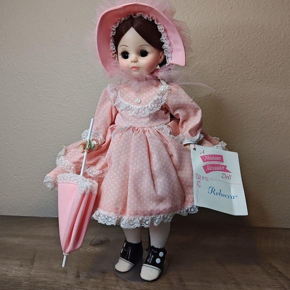 Vintage Madame Alexander Doll Rebecca 13" Tagged Dress Bonnet Box Sleep Eyes USA - Picture 6 of 16